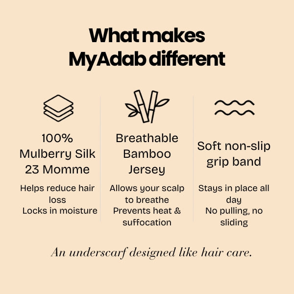 Silk Hair Underscarf - for Hair Protection